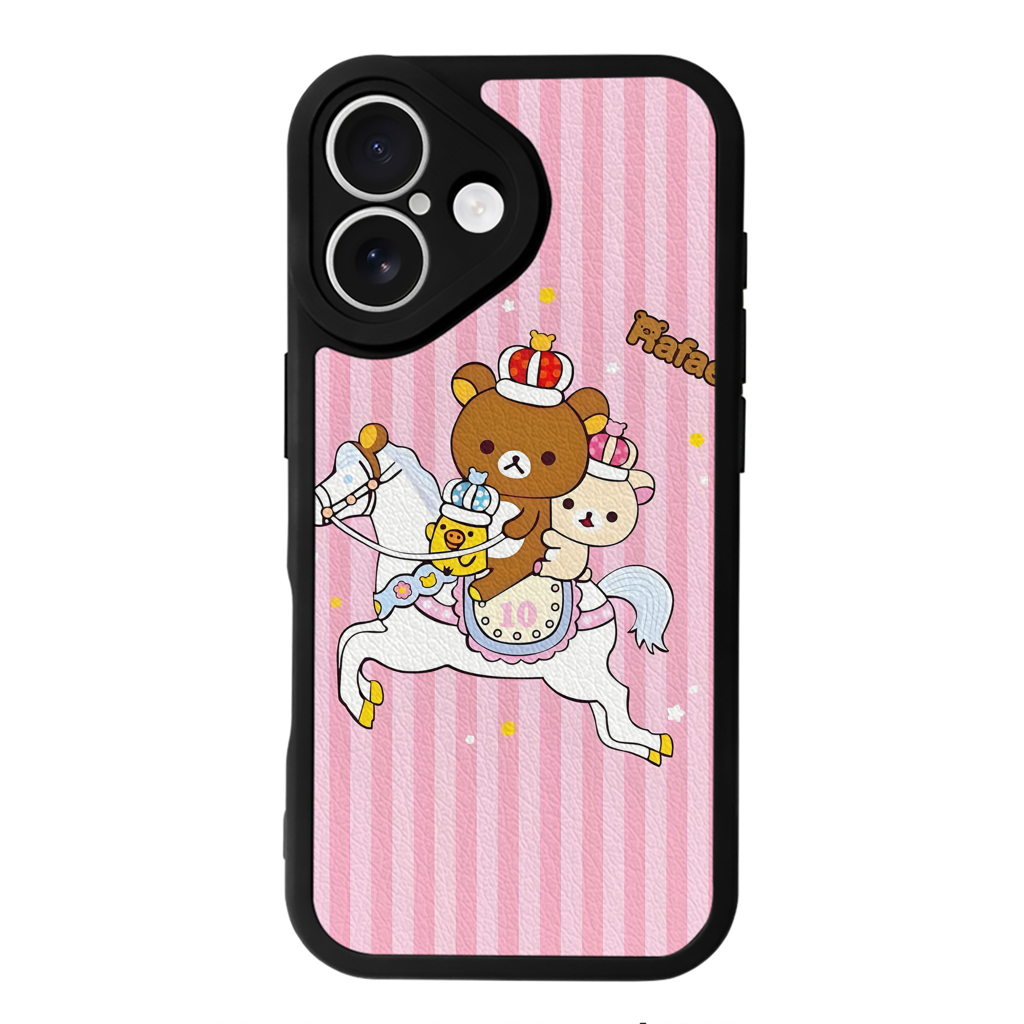（画像用） リラックマ リラックマ キイロイトリ Rilakkuma Korilakkuma Kiiroitori 【iPhone 16シリーズ対応】シリコンスマホケース（レザー調） 材質：シリコン